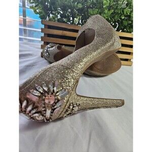 Gianni Bini Stiletto Heels Sparkle Rhinestone Wedding Formal Size 8.5